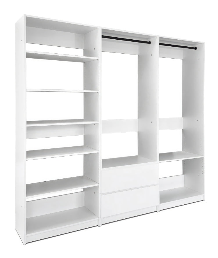 Prosper White Freestanding Walk In Wood Closet System