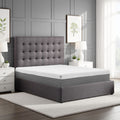 Recharge 5 Layer, 12 Inch Hybrid Memory Foam And Coil Mattress, Queen Size, White And Grey Knit Cover