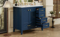 36" Bathroom Vanity With Sink, Bathroom Cabinet With Soft Closing Door, 4 Drawers Of Different Sizes, Solid Wood Frame And Leg, One Package, Blue