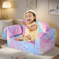 Compression Modular Kids Sofa, Perfect Sleeper Extra Convertible Sofa To Lounger, Comfy 2 In 1 Flip Open Couch Sleeper For Kids Pink Small Sofa