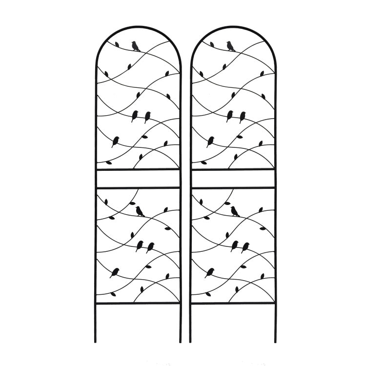 2 Pack Metal Garden Trellis 71" X 19.7" Rustproof Trellis For Climbing Plants Outdoor Flower Support Bird Deco Black