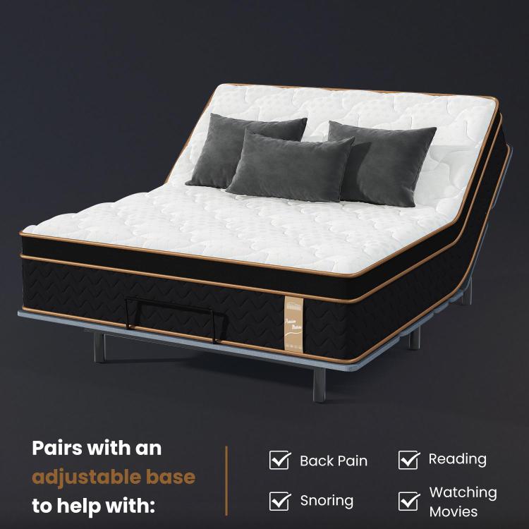 10" Queen Plush Hybrid Mattresses With Independently Encased Coils & Gel Memory Foam, Fiberglass Free, Motion Isolation Edge Support, Mattress In A Box, Certipur Us Certified