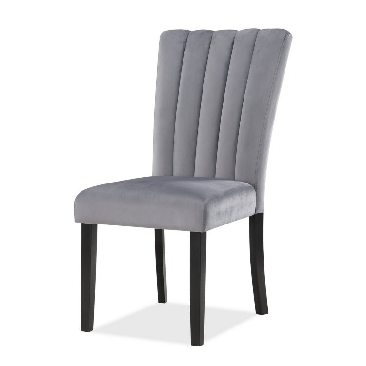 Marcus 20 Side Chair Set Of 2, Fabric Upholstery, Cushioned, Black, Gray