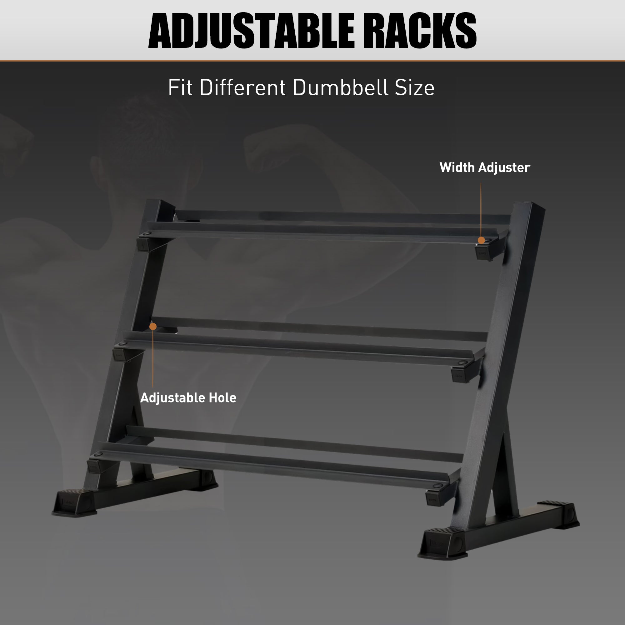 3 Tier Dumbbell Rack Stand: Holds 5 50Lb Weights With A 1100 Lb Max Capacity. Designed Specifically For Dumbbell Storage