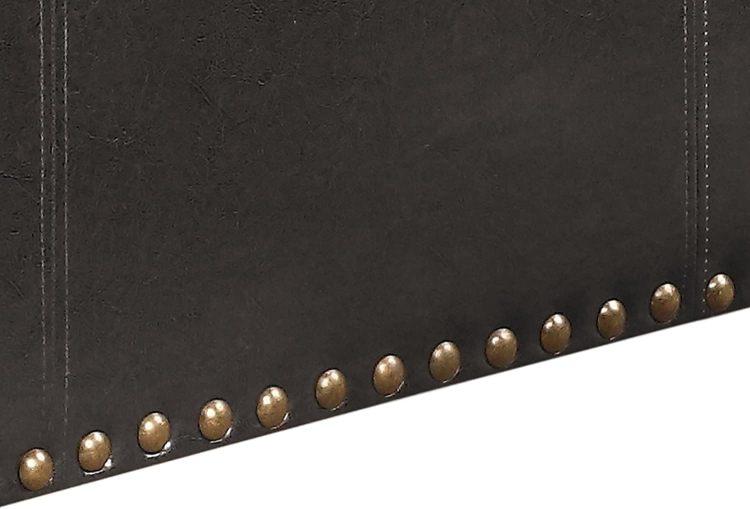 Leather Storage Bench With 2 Side Ottomans, Black