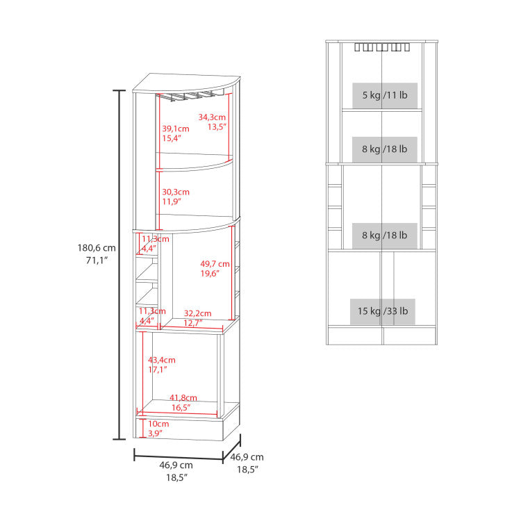 Corner Bar Cabinet, Double Door Cabinet, Glass Rack, Eight Built In Wine Rack