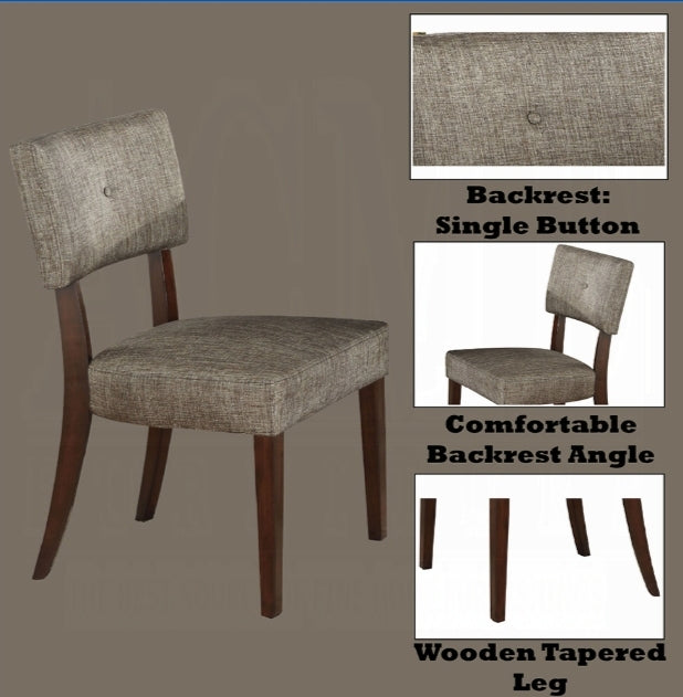 Drake Gray Fabric & Espresso Finish Side Chair Set Of 2