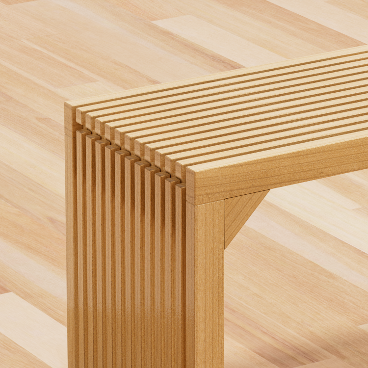 35" Solid Wood Bench Nature For Entryway, Living Room, Kitchen