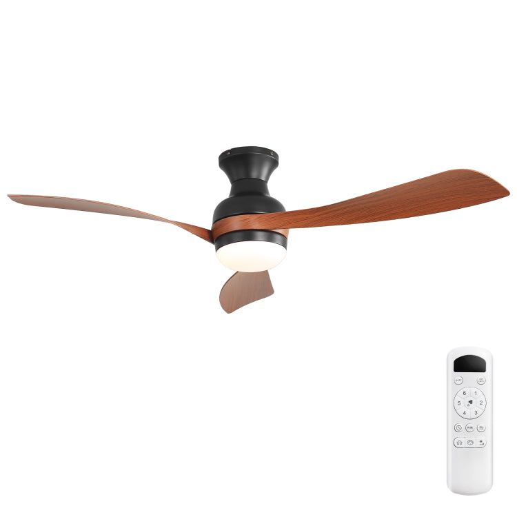 52 Inch And Remote Control,With 3 Abs Fan Blades,Flush Mount With Reversible Dc Motor,6 Wind Speed Adjustable,Dimmable Light