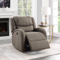 Modern Living Room Furniture 1Pc Power Reclining Chair Brown Chenille Upholstery Plush Seating Solid Wood Frame