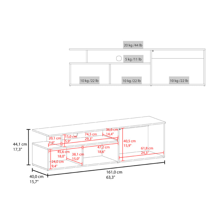 Summerfield Tv Stand, Living Room, White Ligth Pine