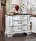 Traditional Style 1Pc Nightstand Marble Top Dovetail Drawers Ball Bearing Glide Pearl White Finish Bedroom Furniture