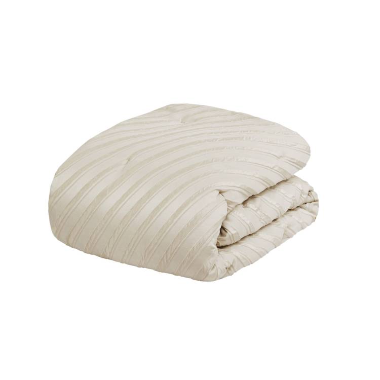 7 Pcs Queen Comforter Set Beige