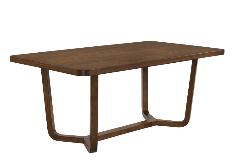 Mid Century Modern 1Pc Table Warm Wood Finish Unique Sculptural Base Wooden Dining Room Furniture