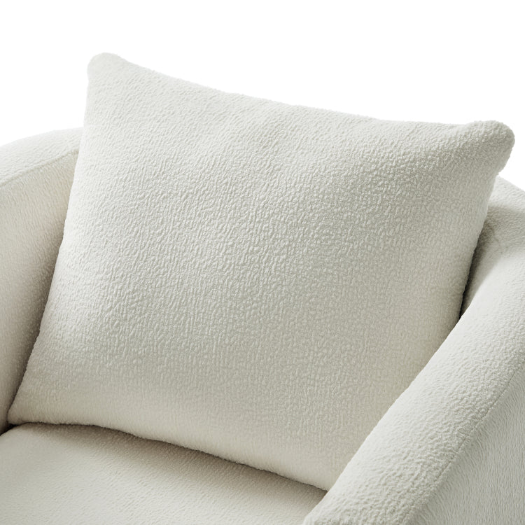 Sutton Ivory Performance Fabric Swivel Barrel Chair
