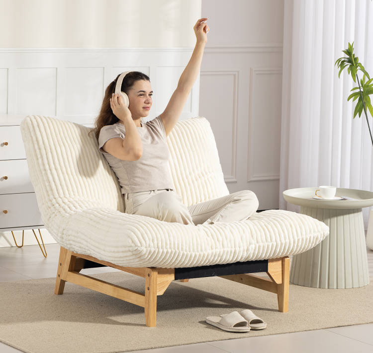 Bean Bag Chair For Adults ,Accent Armless Lazy Sofa, Casual Single Sofa, Corduroy Fabric, For Living Room And Bedroom , With Backrest, Single Seat
