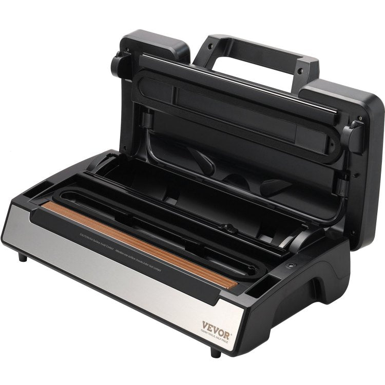 Vacuum Sealer Machine, 90Kpa 130W Powerful Dual Pump And Dual Sealing, Dry And Moist Food Storage, Automatic And Manual Air Sealing System With Built In Cutter, With Seal Bag And External Hose