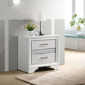 White 2 Drawer Nightstand With Hidden Jewelry Tray