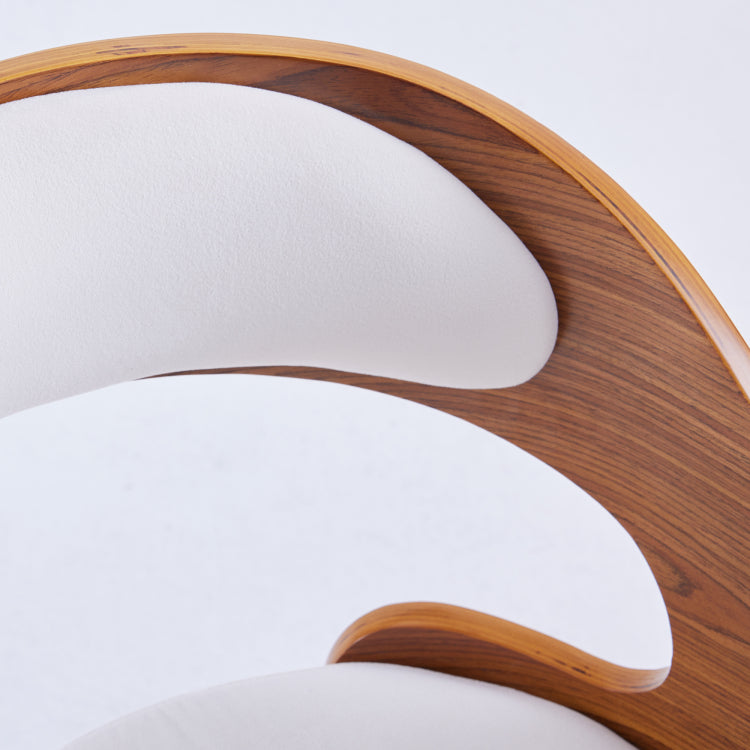 Wood Dining Chairs, Set Of 2 Modern Upholstered Dining Chairs With Curved Backrest For Kitchen, Dining Room, Living Room