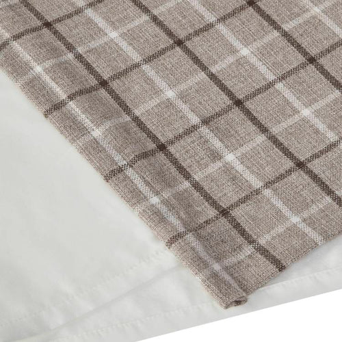 1 Piece 50X63" Plaid Rod Pocket And Back Tab Curtain Panel With Fleece Lining,Brown