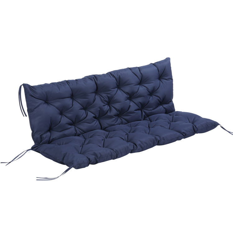 Outsunny Tufted Bench Cushions For Outdoor Furniture, 3 Seater Replacement For Swing Chair, Patio Sofa Couch, Overstuffed, Includes Backrest, Dark Blue