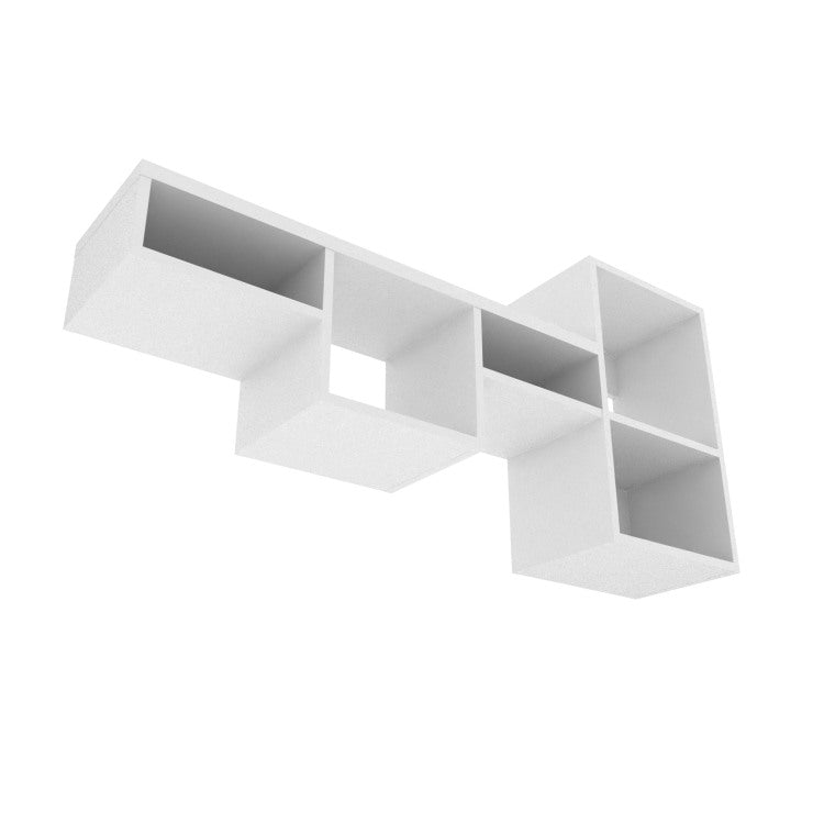 Globe Wall Mounted Shelf Unit With 5 Shelves, White