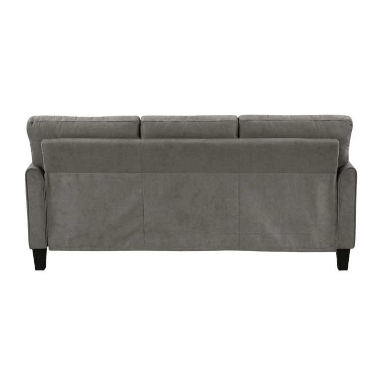 Modern Contemporary Upholstered Sofa Brown Gray Plush Seat Comfort Durable Solid Wood Living Room Furniture 3 Seater Couch 1Pc