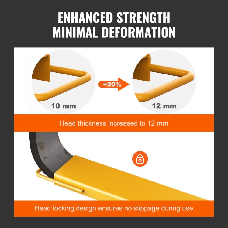 Pallet Fork Extensions, 96" Length 4.5" Width, Heavy Duty Carbon Steel Fork Extensions For Forklifts, 1 Pair Forklift Extensions, Industrial Forklift Fork Attachments For Forklift Truck, Yellow