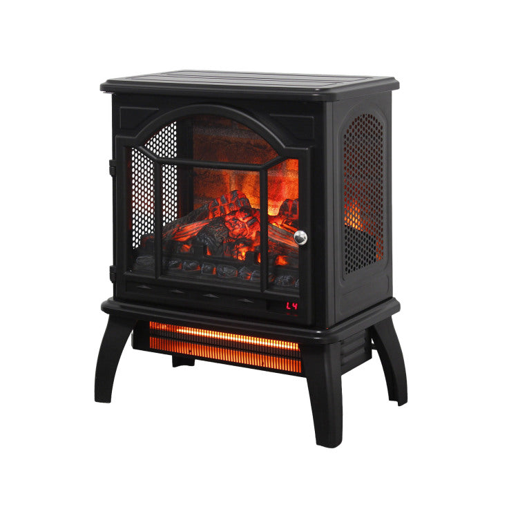 18 Inch 3D Flame Electric Infrared Quartz Fireplace Stove With Remote Control