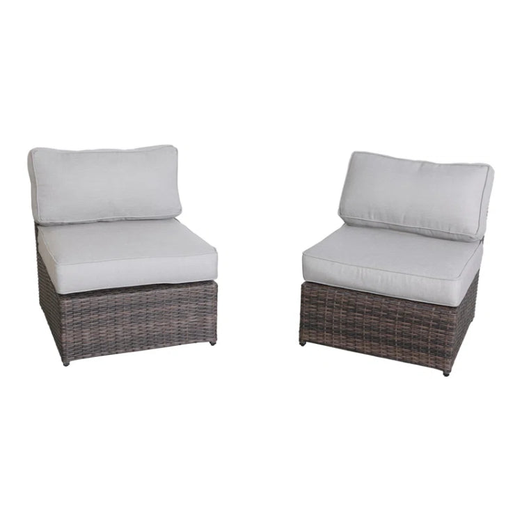 Fully Assembled 2 Person Wicker Seating Set With Cushions