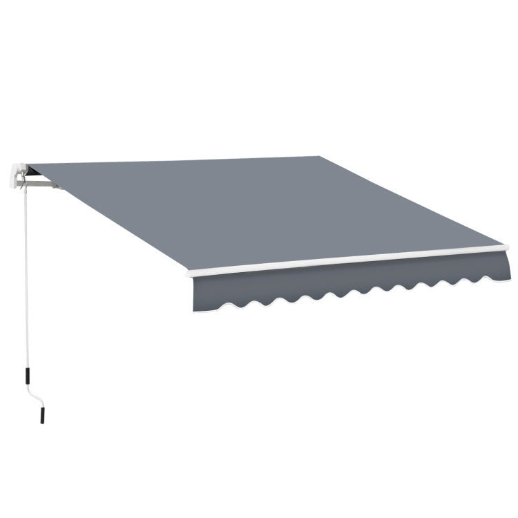 Outsunny 10' X 8' Retractable Awning, Patio Awnings, Sunshade Shelter W Manual Crank Handle, Uv & Water Resistant Fabric And Aluminum Frame For Deck, Balcony, Yard, Dark Gray