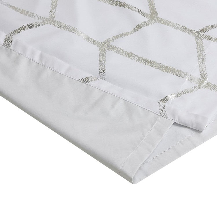 Total Blackout Metallic Print Grommet Top Curtain Panel Only 1 Pc Panel