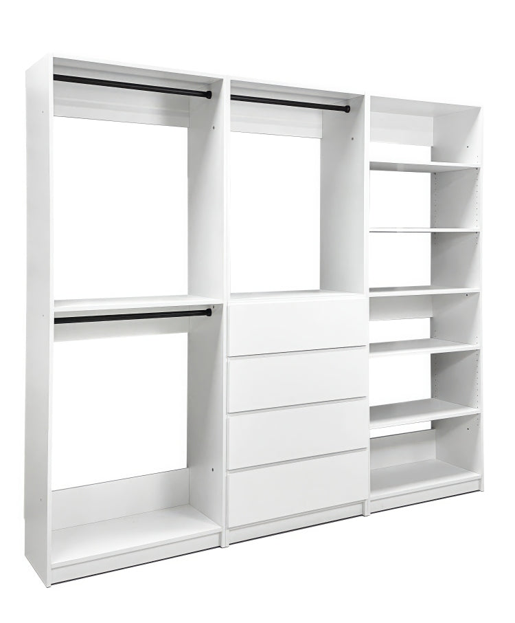 Prosper White Freestanding Walk In Wood Closet System