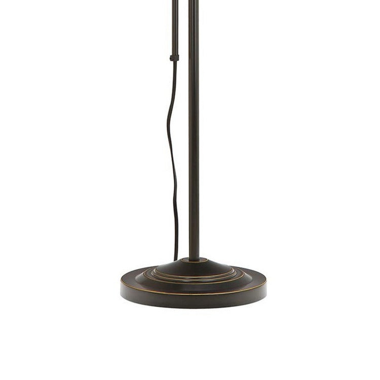 Metal Rectangular Floor Lamp With Adjustable Pole, Dark Bronze