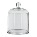 Set Of 2 Large Glass Serving Platters With Dome And Finial Handle, Clear