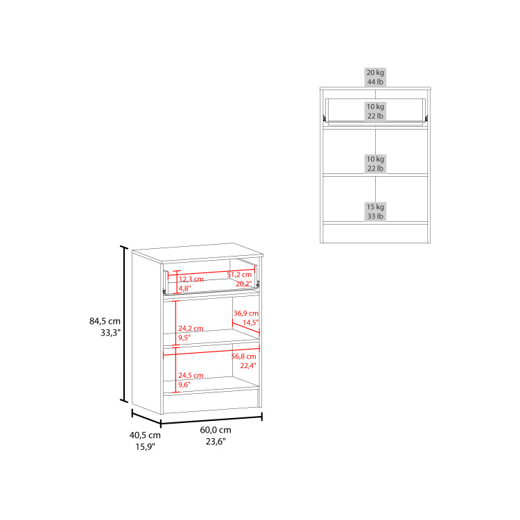 Cope Kitchen Pantry In Melamine With 2 Doors And 1 Drawer, Wengue