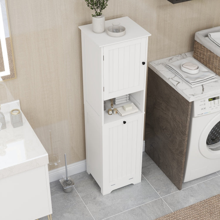 One Compartment One Door Tilt Out Laundry Sorter Cabinet White