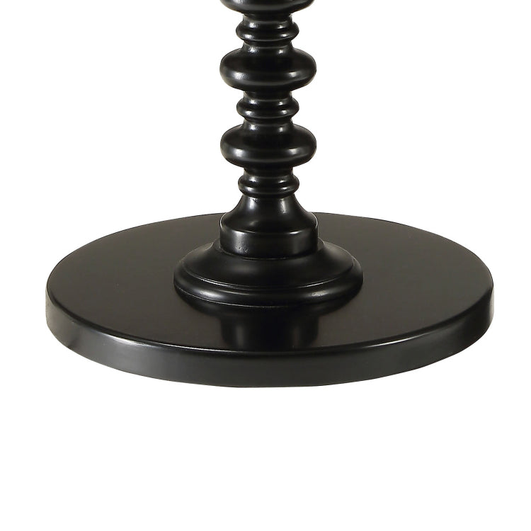 Black Round Wooden Side Table