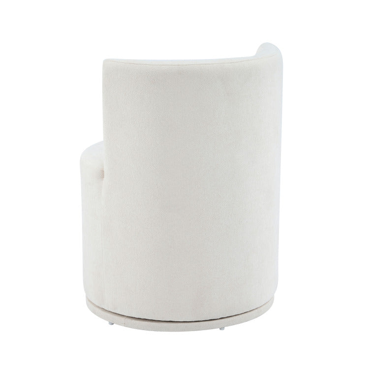 Modern Swivel Upholstered Side Chair In Beige