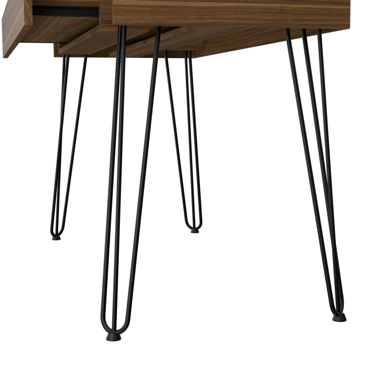 Kyoto 120 Writing Desk, Hairpin, One Drawer