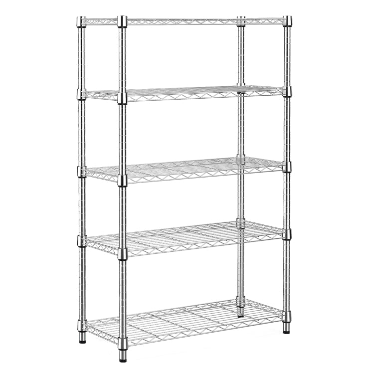 1250 Lbs Steel Heavy Duty 5 Tier Utility Shelving Unit Steel Organizer Wire Rack For Home,Kitchen,Office,Chrome 13.7" D X 23.6" W X 62.4" H