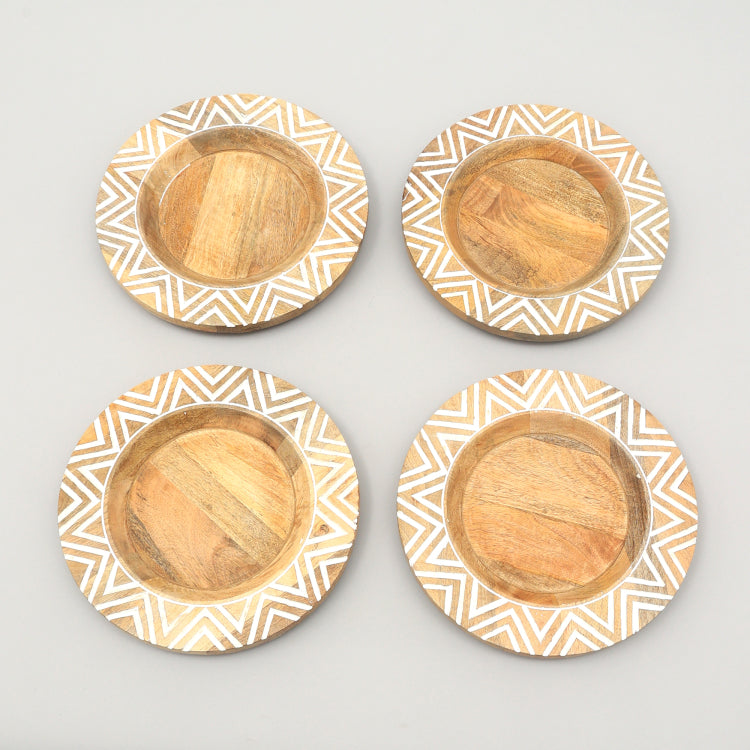 Handcrafted 13" Wood Charger Plate Wooden Dinning Placemat Artisan Wood Tableware