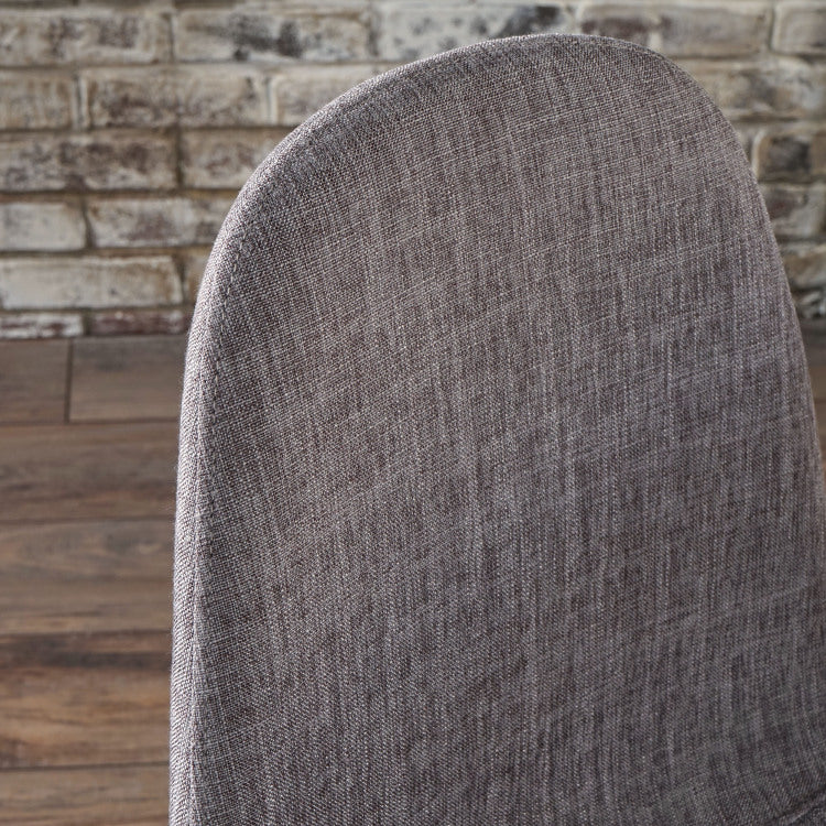 Mid Century Modern Fabric Upholstered Dining Chairs, iron - light gray-walnut - dining room - wipe
