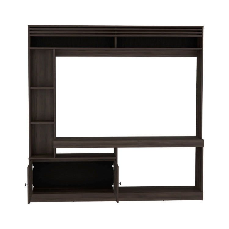 Entertainment Center, 2 Doors, 7 Shelves, 65" Tv Capacity