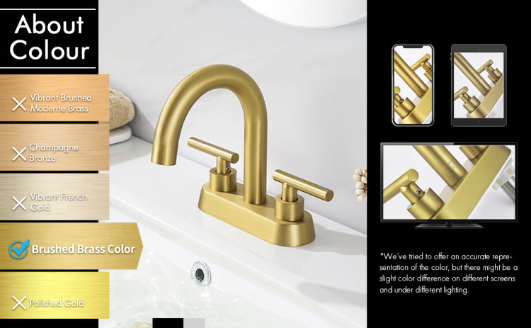 4 Inch Vanity Faucet Bathroom Faucet Dual Handle Bathroom Basin Faucet Leak Free Brass