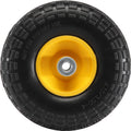 Solid Pu Run Flat Tire Wheel, 10", 2 Pack, 400 Lbs Dynamic Load, 450 Lbs Static Load, Flat Free Tubeless Tires And Wheels For Hand Truck, Utility Cart, Dollies, Garden Trailers, Various Carts