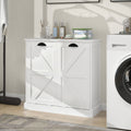 Two Compartment Tilt Out Laundry Sorter Cabinet White