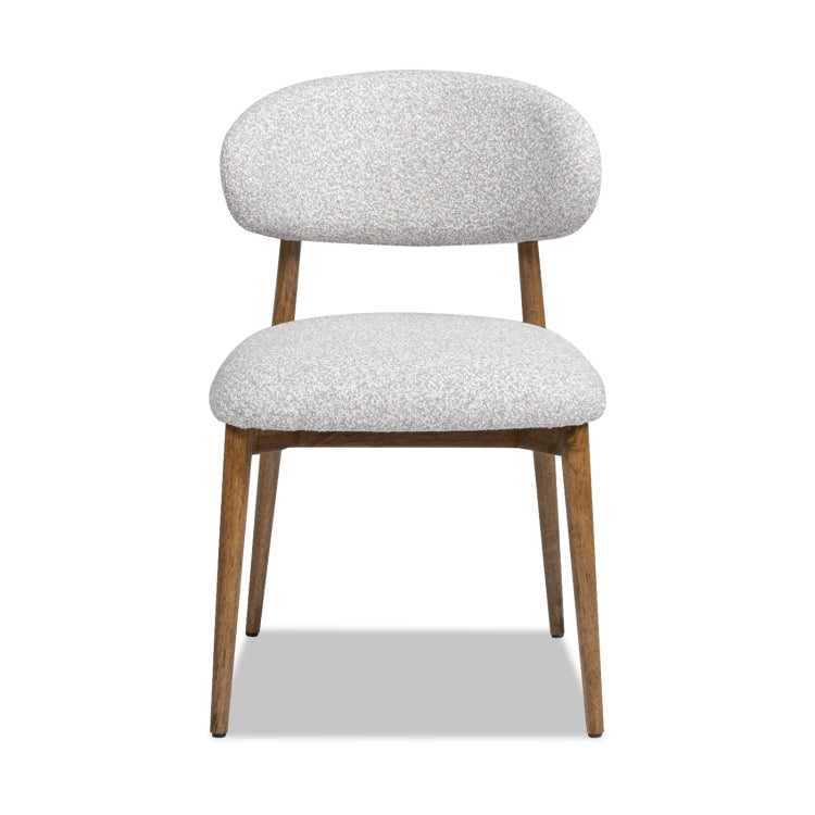 Locke 20.5" Modern Upholstered Dining Chair With Wood Frame, Salt & Pepper Boucle