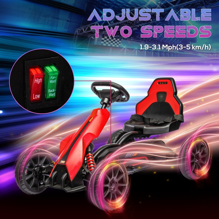 Aosom 12V Electric Go Kart For Kids, Outdoor Ride On Toy With Forward Backward Drive & Adjustable Speed, Gift For Child 3 8 Years Old, Red