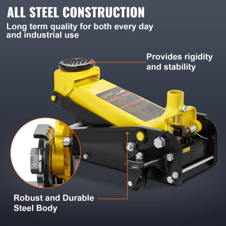 Low Profile Floor Jack 3 Ton Heavy Steel Single Piston Hydraulic Pump